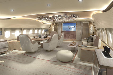 Jet aviation A350 Dining area