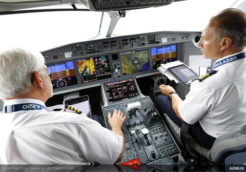 Pilots in A220 Cockpit