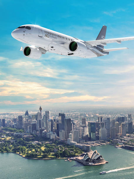 ACJ TwoTwenty flying over Sydney ACJ TwoTwenty flying over Sydney