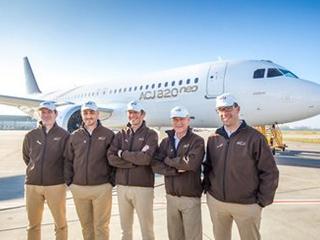 ACJ320neo takes to the skies for the first time