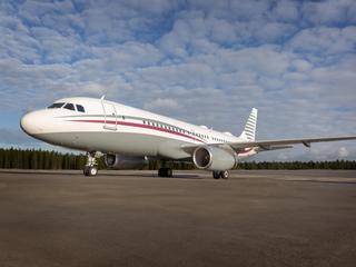 ACJ320 P4-HSJ Global Jet exterior on the tarmac