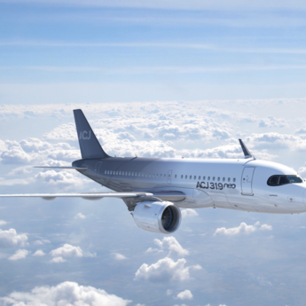 ACJ319neo in flight with new antenna