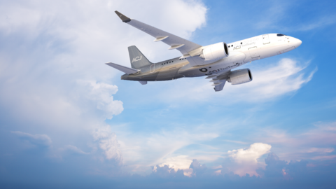 ACJ TwoTwenty flying in the sky  ACJ TwoTwenty flying in the sky