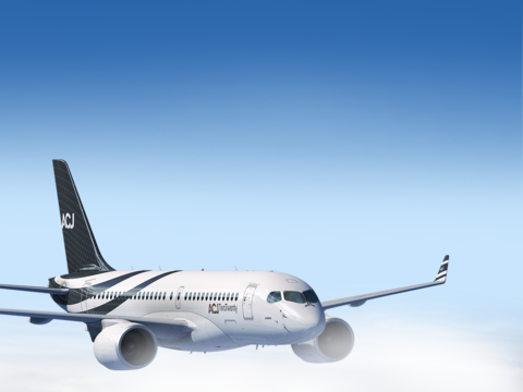 ACJ TwoTwenty rendering in the sky 