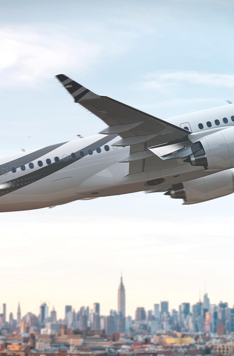 ACJ TwoTwenty - Flying over New-York City