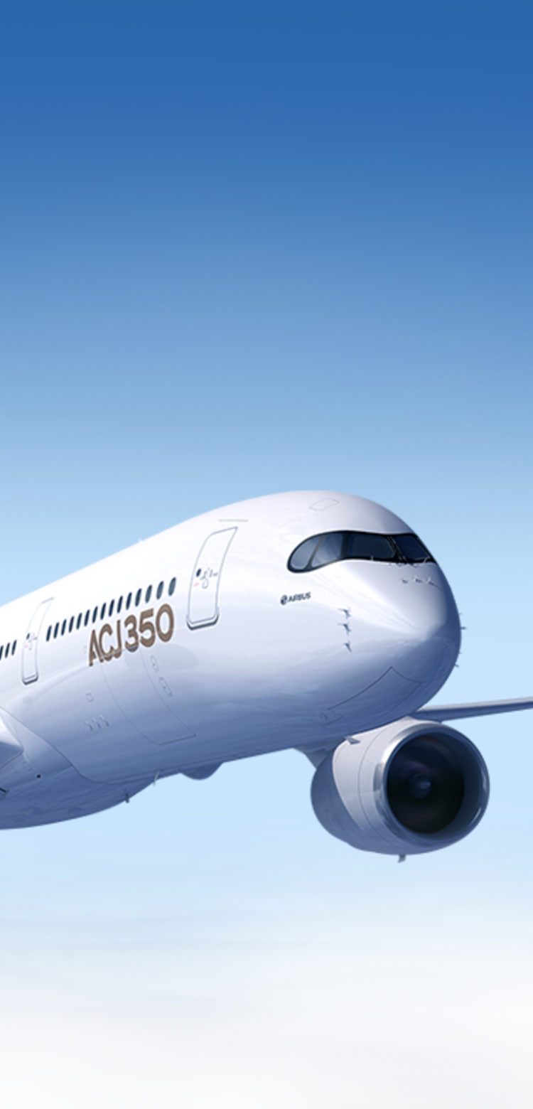 ACJ350 header ACJ350 flying above the clouds